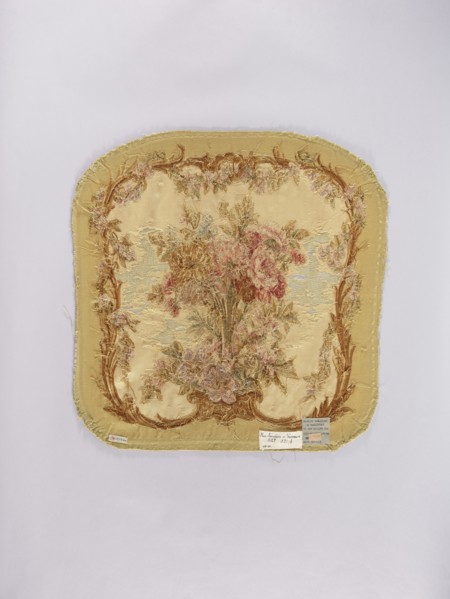 Two tapestry armchair backrest upholsteries and one sofa upholstery, varietal, flowers, floral