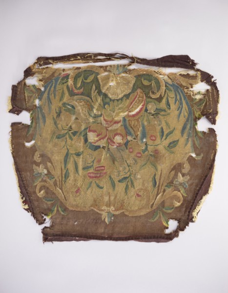 Tapestry upholstery for the seat and backrest of an armchair, and provenance; floral ornaments,