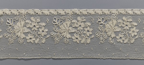 Lace fragment, As a background for the floral point clair ornament, the preserved fragment is a