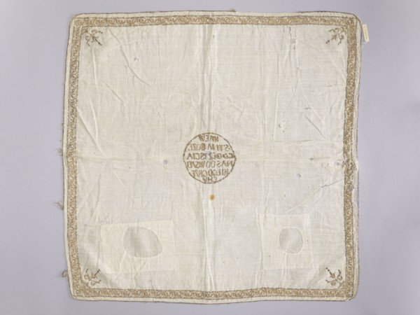Church napkin made of white batiste density: 34 weft threads and 28 warp threads per 1 cm,