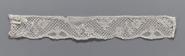 Lace fragment, repossession provenance noted, Binche lace, Henryków German: Heinrichau. Mid-18th