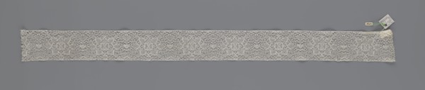 Fragment of lace, bobbin lace, 18th century, Flanders, lace, width 9 cm, length 51 cm, A long