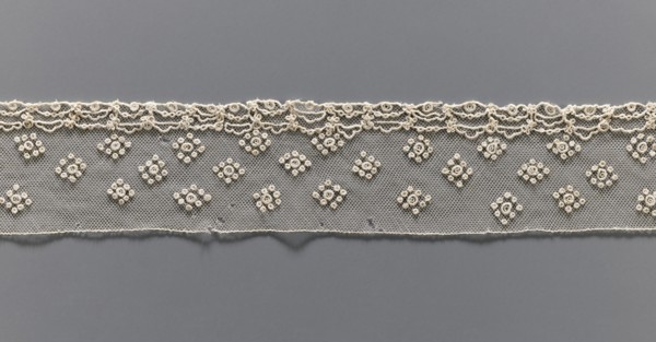 Fragment of lace, needle lace, Alençon lace, 19th century, France, Henryków German: Heinrichau,