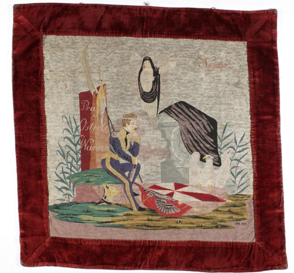 Wall-hanging picture, wall-hangings, embroidery, White Eagle coat of arms, scythes, lances,