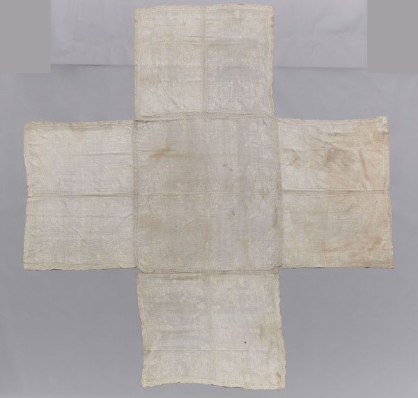 Church napkin, church paraments; Evangelical churches furnishings; floral motifs; Sereje Lithuania;