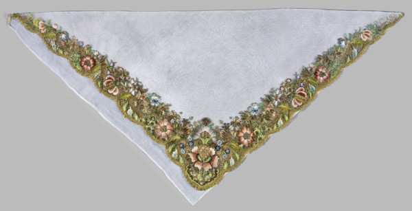 Shawl, repossession provenance; fashion accessory, embroidery; 18th century 1st half, Germany