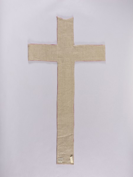 Chasuble pillar, embroidery, ; subject: Christ Crucified; function: liturgical vestment church