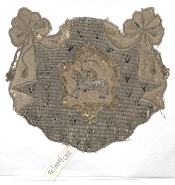Embroidered coat of arms, embroidery, 18th century, Pogon coat of arms, decorative embroidered