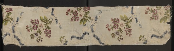 Fragment of fabric, fabrics, fragments of silk fabrics, patterned fabrics, fabrics with preserved