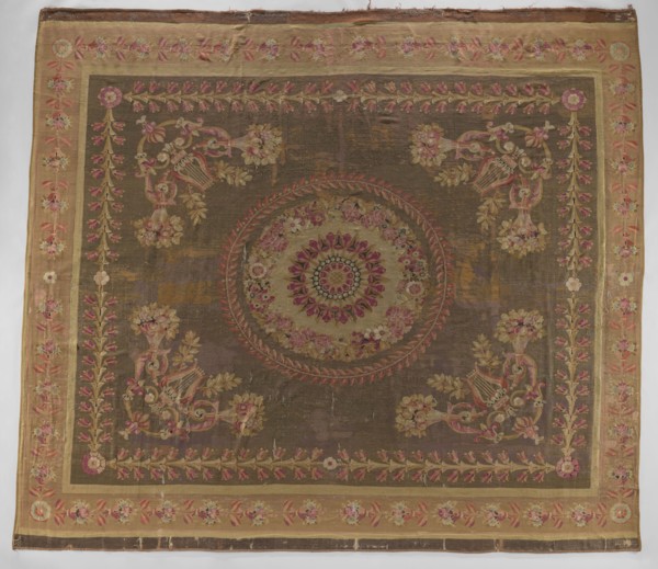 Ornamental tapestry, Late 18th century, Flanders. This ceiling floor tapestry has symmetrical