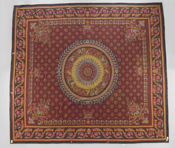 Ornamental tapestry, unknown origin, flowers, floral ornaments, weaving, interior furnishings,