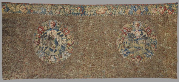 Tapestry, late 16th century, Flanders. Fabric fragment: entire background densely strewn with