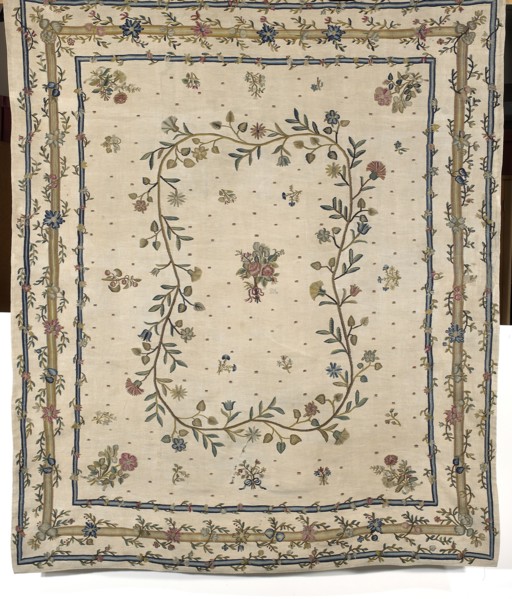 Kilim, Court kilim, decorative fabric kilim with plant and floral patterns. In the center, a small