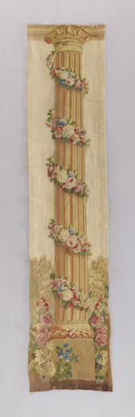 Ornamental tapestry, flowers, leaves, floral ornaments, columns, fabrics, interior decorations,
