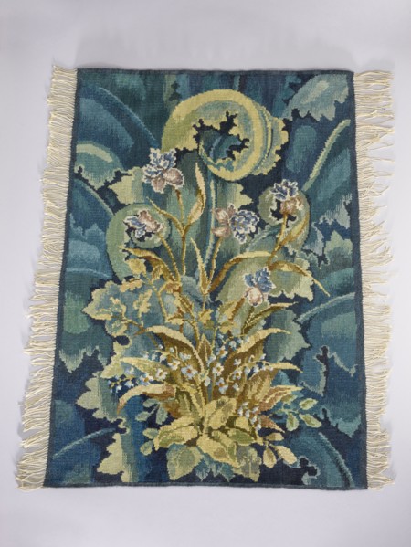Tapestry coverings, unknown creator; repossession provenance. Design: leaves, birds, fabrics,