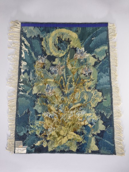 Tapestry coverings;, repossession provenance. Design: leaves, birds, fabrics, borders, interior