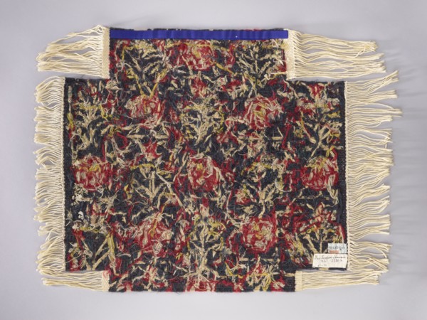 Tapestry covering with stylized flower trees identical on the seat and backrest; floral ornaments,