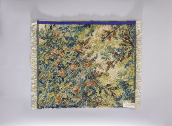 Tapestry chair cover, Repossession provenance. Decoration: flowers, leaves, trees, landscapes,