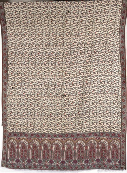 Shawl, bota ornament, plant ornaments; women's fashion accessory; 19th century; India, and Iran ;