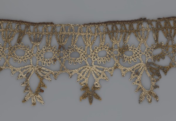 Lace, bobbin lace, 16th/17th century, Flanders, fabric, width 7 cm, length 27 cm, A decorative
