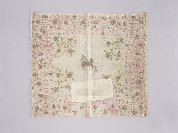 Velum, Velum or church cloth of white linen, embroidered with silk and gold thread. In the centre