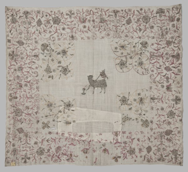Velum, Velum or church cloth of white linen, embroidered with silk and gold thread. In the centre