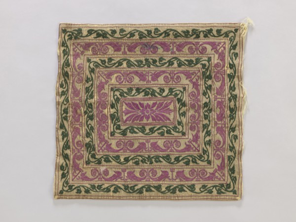 Velum, church paraments, vellum, plant ornaments, unknown origin, 19th century, Poland, liturgical