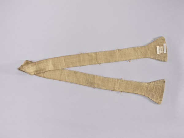 Stole, church paraments; silk stole embroidered with carnation sprig motifs; flowers, leaves, plant