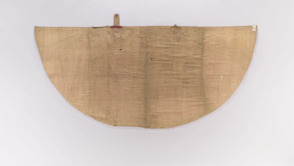 Church cope, Liturgical vestment cope made of yellow-green silk fabric, embroidered along the edges
