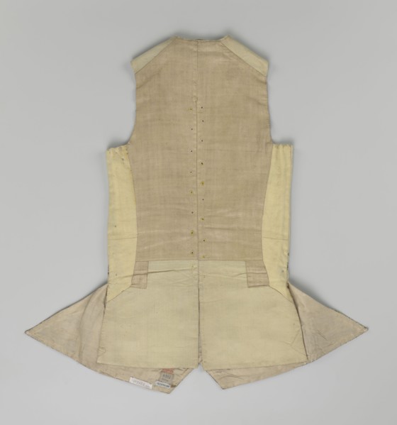 Vest, Floral and plant ornaments on brocaded silk fabric. Predominant ornamental colors: silver,