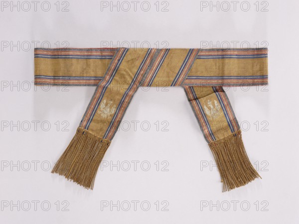 Textile belt, 19th century, Kraków. Belt made of solid fabric with the Polish Eagle at the ends.