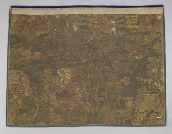 Tapestry-verdure, verdure with flowers and leaves, floral ornaments, 17th century, Flanders;