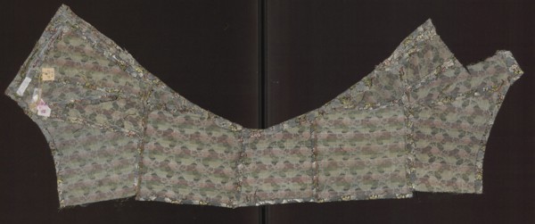 Fabric fragment, droguets finely patterned silk fabric, patterned silk with plant and floral