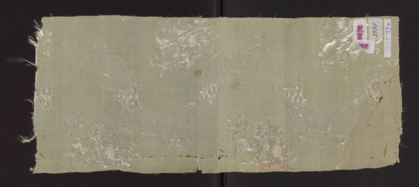 Fabric fragment, fabrics, fragments of a larger textile object, patterned silk fabric fragment,