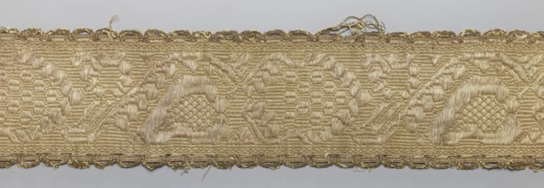 Gallon, haberdashery, origin unknown, plant ornaments, 19th century, Lithuania, fabric, width 9 cm,