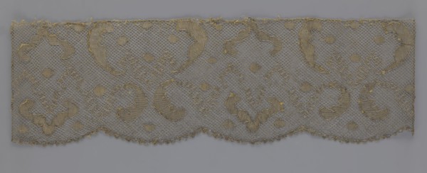 Lace fragment, lace, 18th century, Europe, fabric, width 20 cm, length 120 cm, A rectangular piece