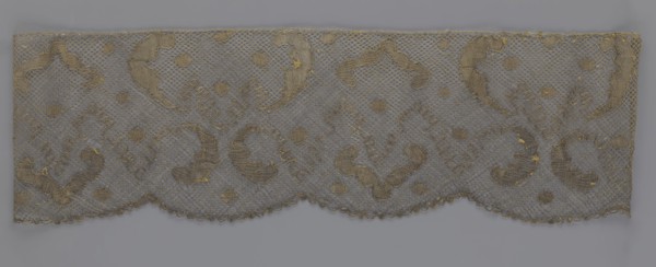 Lace fragment, lace, 18th century, Europe, lace fabric, width 20 cm, length 120 cm, A rectangular