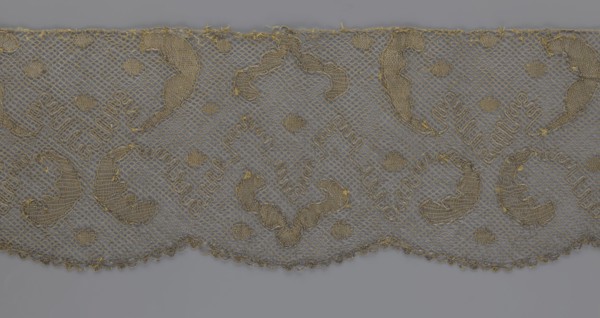 Lace fragment, lace, 18th century, Europe, fabric, width 20 cm, length 120 cm, A piece of lace