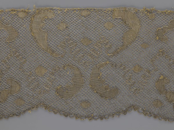 Lace fragment, lace, 18th century, Europe, fabric, width 20 cm, length 120 cm, A piece of fabric