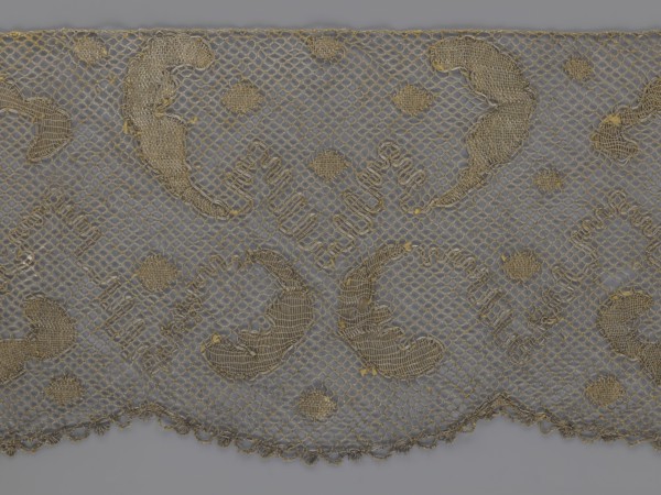 Lace fragment, lace, 18th century, Europe, fabric, width 20 cm, length 120 cm, A piece of delicate