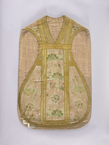 Chasuble, lace ornaments, floral ornaments, flowers, ribbons, liturgical vestments, plant