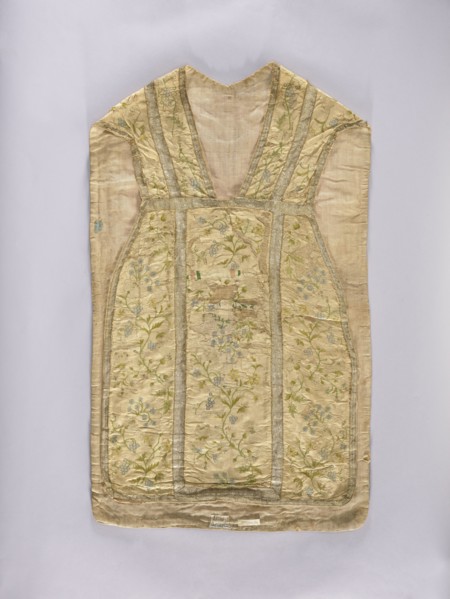 Chasuble, liturgical vestment, 2nd half of the 18th century, Poland. White chasuble covered with