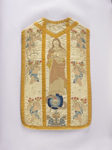 Chasuble, Liturgical vestment, 18th century, Poland. The front column is embroidered with stylized