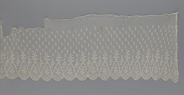 Lace fragment — shuttlecock;, mid-19th century France. Lace shuttlecocks; clothing accessory for