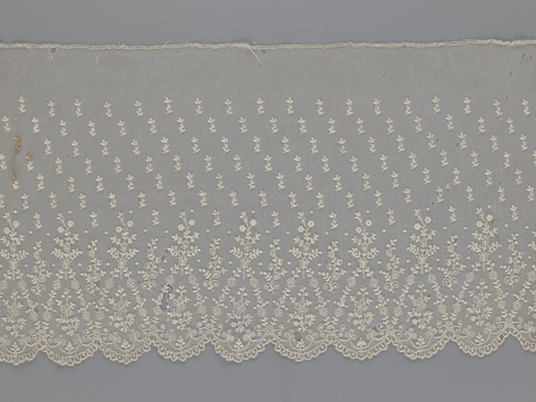 Lace fragment - shuttlecock; maker, mid-19th century, France. Lace shuttlecock used as a clothing
