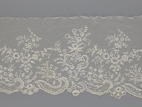 Lace fragment — shuttlecock; creator, purchase provenance; fashion; clothing accessories; lace;