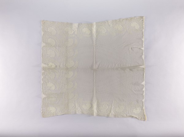 Cope, 19th century, Silesia. Embroidered liturgical vestment cope, height 102 cm, width 103 cm. The
