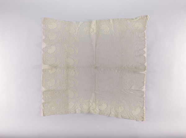 Cope by, embroidered ornament with a continuous form alternating between large flowers and feathery