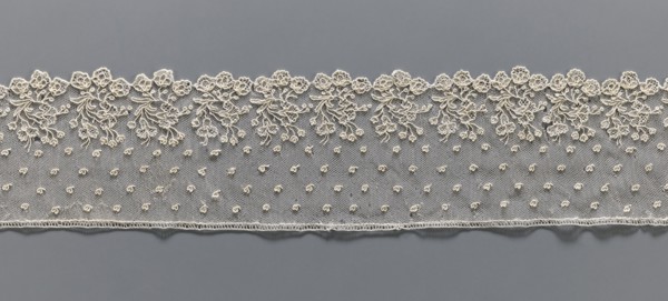 Lace fragment, repossession provenance; needle lace, Alençon lace, 18th century, France. The edge