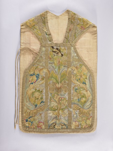 Chasuble, provenance, birds, flowers ornament, fruit ornament; liturgical vestment; plant